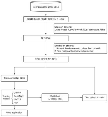 Deep learning models for predicting the survival of patients with chondrosarcoma based on a surveillance, epidemiology, and end results analysis